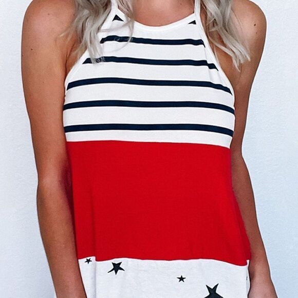 Let Freedom Ring Halter Tank - Picture 1 of 2